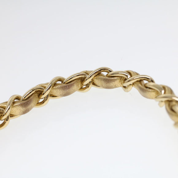 CHANEL Matelasse Turn Lock Chain Shoulder Bag Lamb Skin Gold CC Auth 53752SA