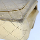 CHANEL Matelasse Turn Lock Chain Shoulder Bag Lamb Skin Gold CC Auth 53752SA-18