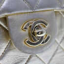 CHANEL Matelasse Turn Lock Chain Shoulder Bag Lamb Skin Gold CC Auth 53752SA-20