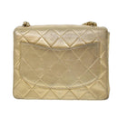 CHANEL Matelasse Turn Lock Chain Shoulder Bag Lamb Skin Gold CC Auth 53752SA-2