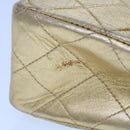 CHANEL Matelasse Turn Lock Chain Shoulder Bag Lamb Skin Gold CC Auth 53752SA-5