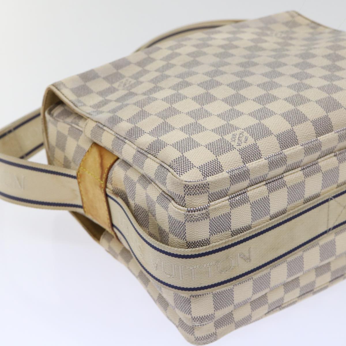 LOUIS VUITTON Damier Azur Naviglio Shoulder Bag N51189 LV Auth 53834