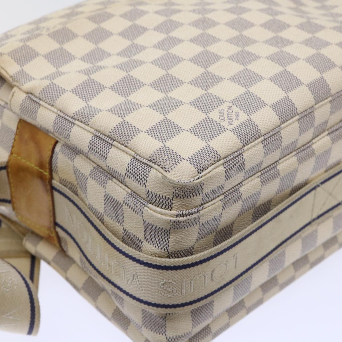 LOUIS VUITTON Damier Azur Naviglio Shoulder Bag N51189 LV Auth 53834