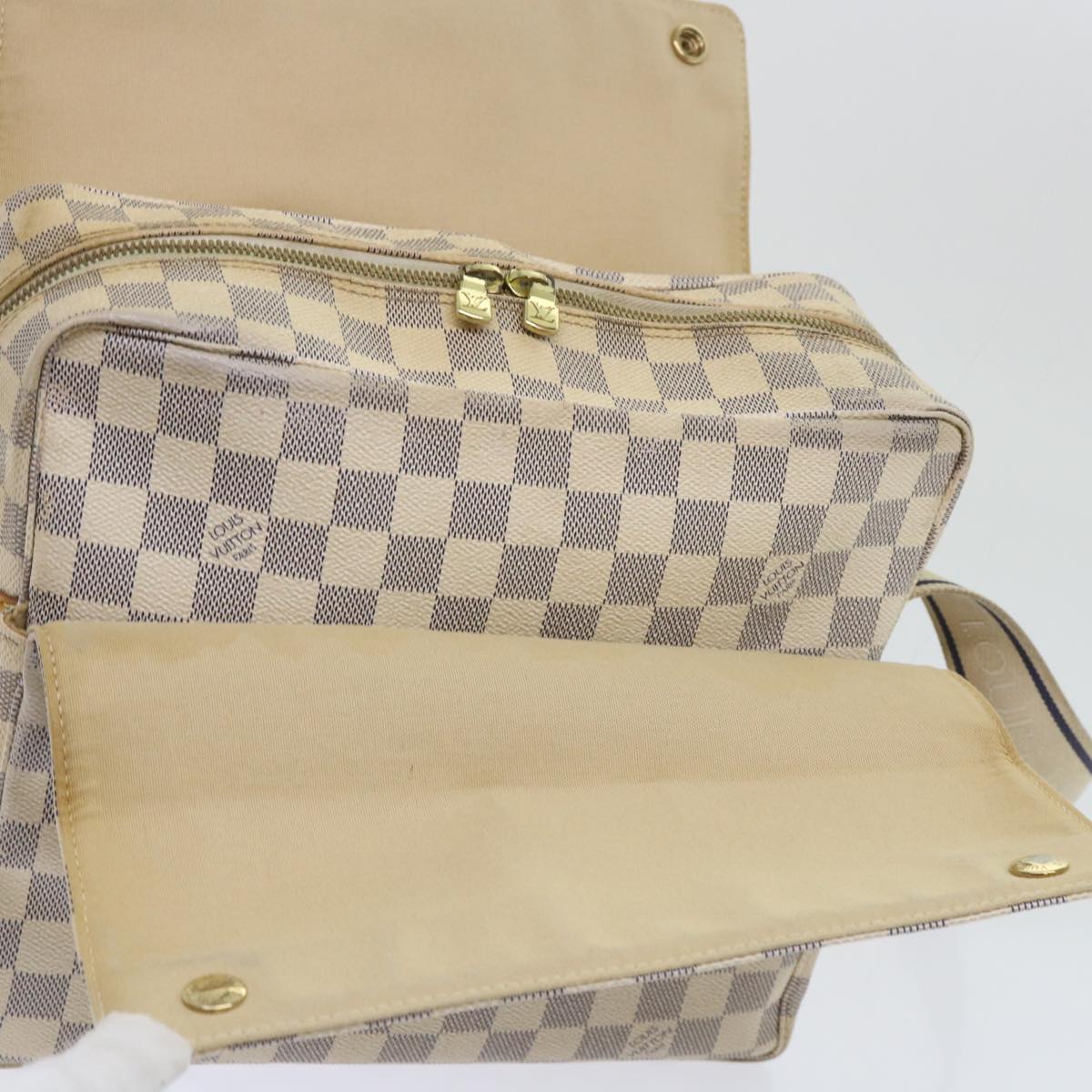 LOUIS VUITTON Damier Azur Naviglio Shoulder Bag N51189 LV Auth 53834