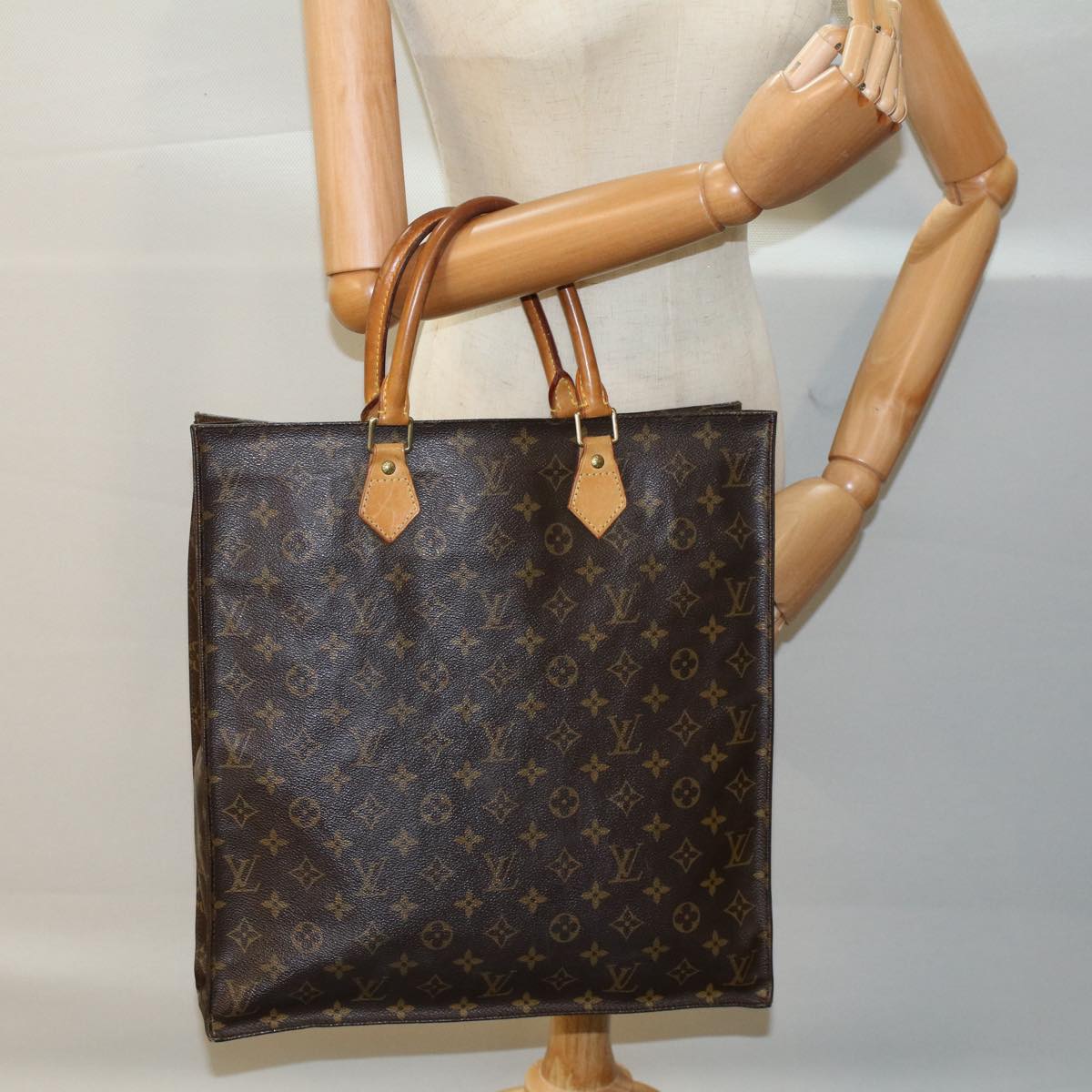 LOUIS VUITTON Monogram Sac Plat Hand Bag M51140 LV Auth 53921