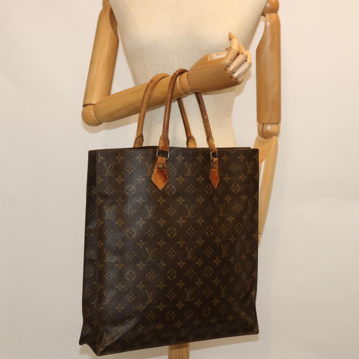 LOUIS VUITTON Monogram Sac Plat Hand Bag M51140 LV Auth 53922