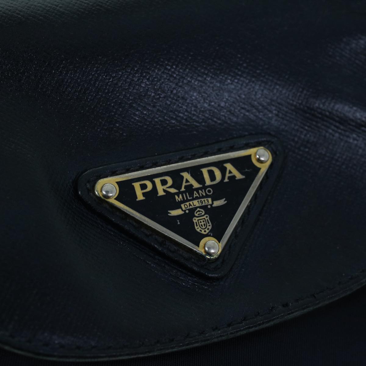 PRADA Hand Bag Nylon Leather 2way Navy Auth 54040