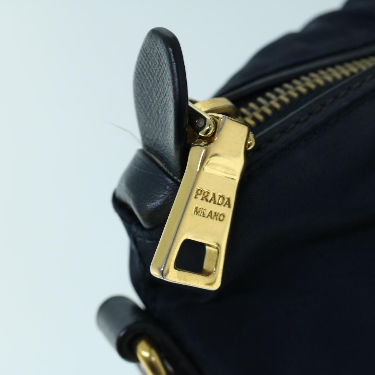 PRADA Hand Bag Nylon Leather 2way Navy Auth 54040