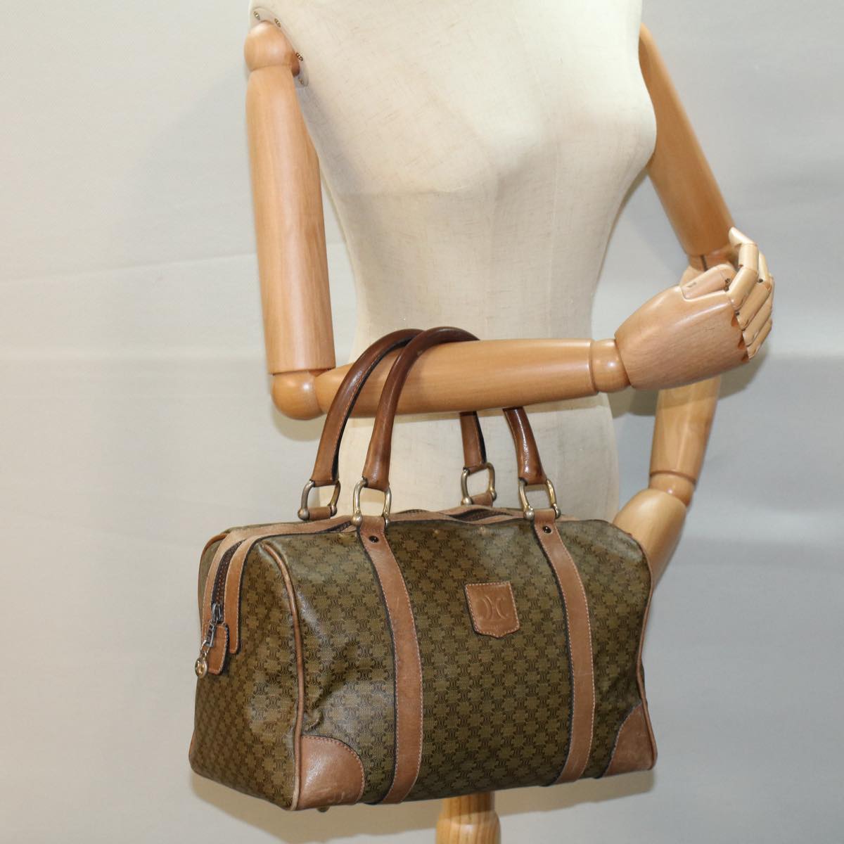 CELINE Macadam Canvas Hand Bag Brown Auth 54043