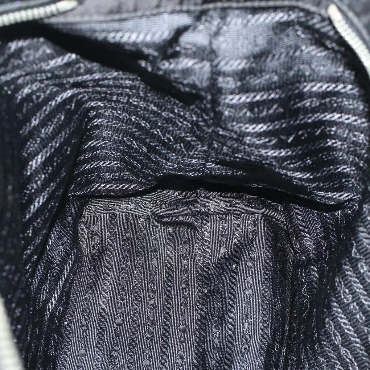PRADA Shoulder Bag Nylon Leather Black Auth 54123