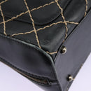 CHANEL Wild Stitch Hand Bag Leather Black CC Auth 54178-12