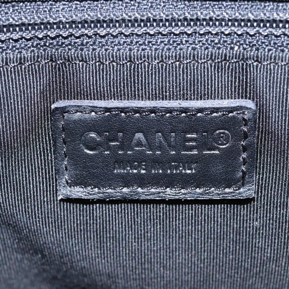 CHANEL Wild Stitch Hand Bag Leather Black CC Auth 54178