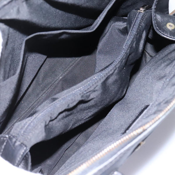 CHANEL Wild Stitch Hand Bag Leather Black CC Auth 54178