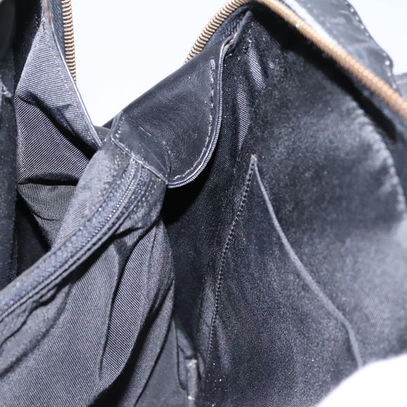 CHANEL Wild Stitch Hand Bag Leather Black CC Auth 54178