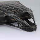 CHANEL Wild Stitch Hand Bag Leather Black CC Auth 54178-7