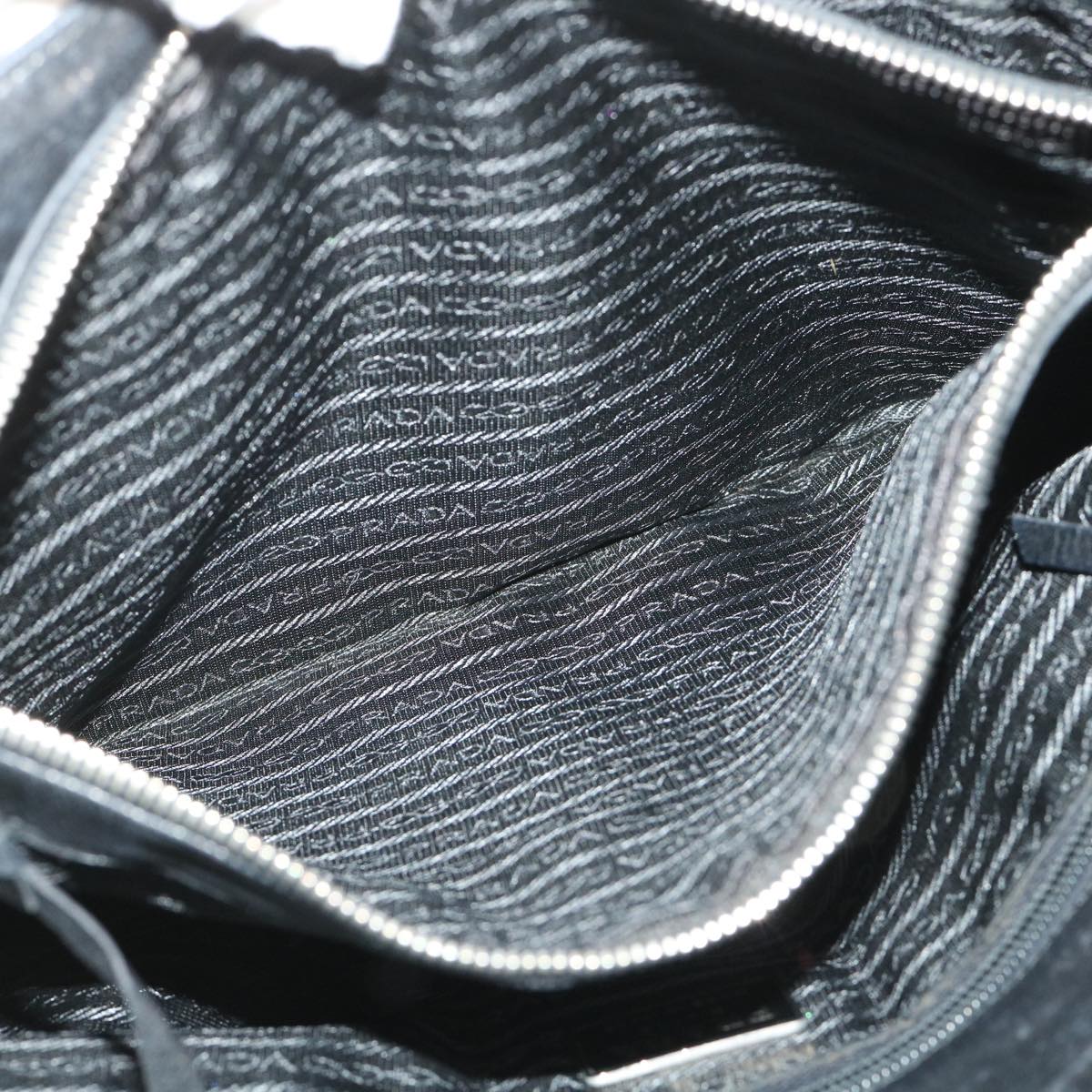 PRADA Shoulder Bag Nylon Leather Black Auth 54185