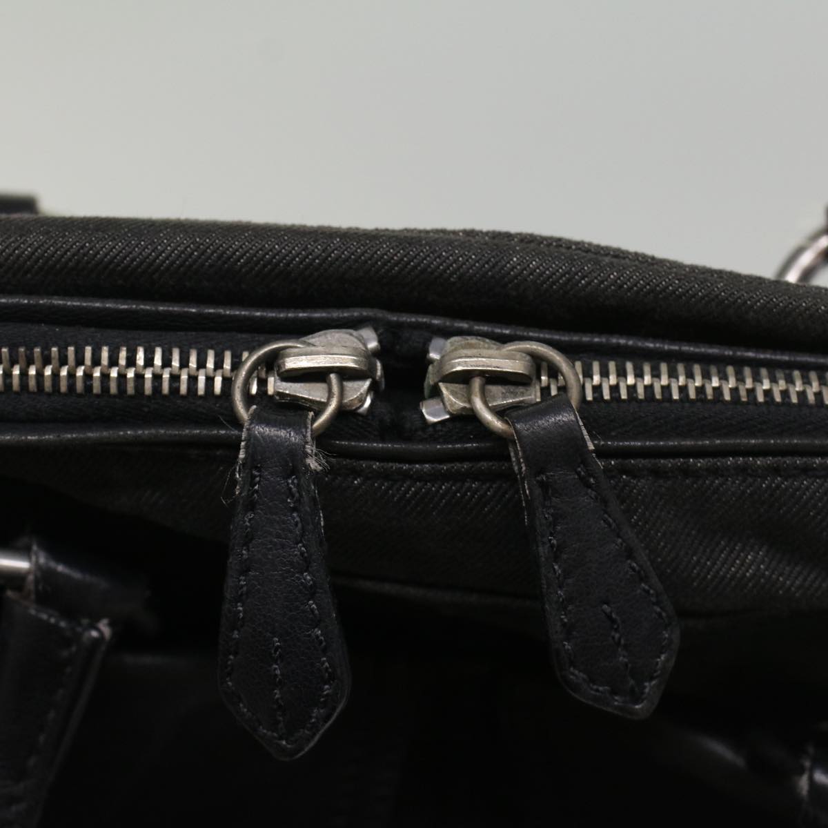 PRADA Hand Bag Canvas Black Auth 54187