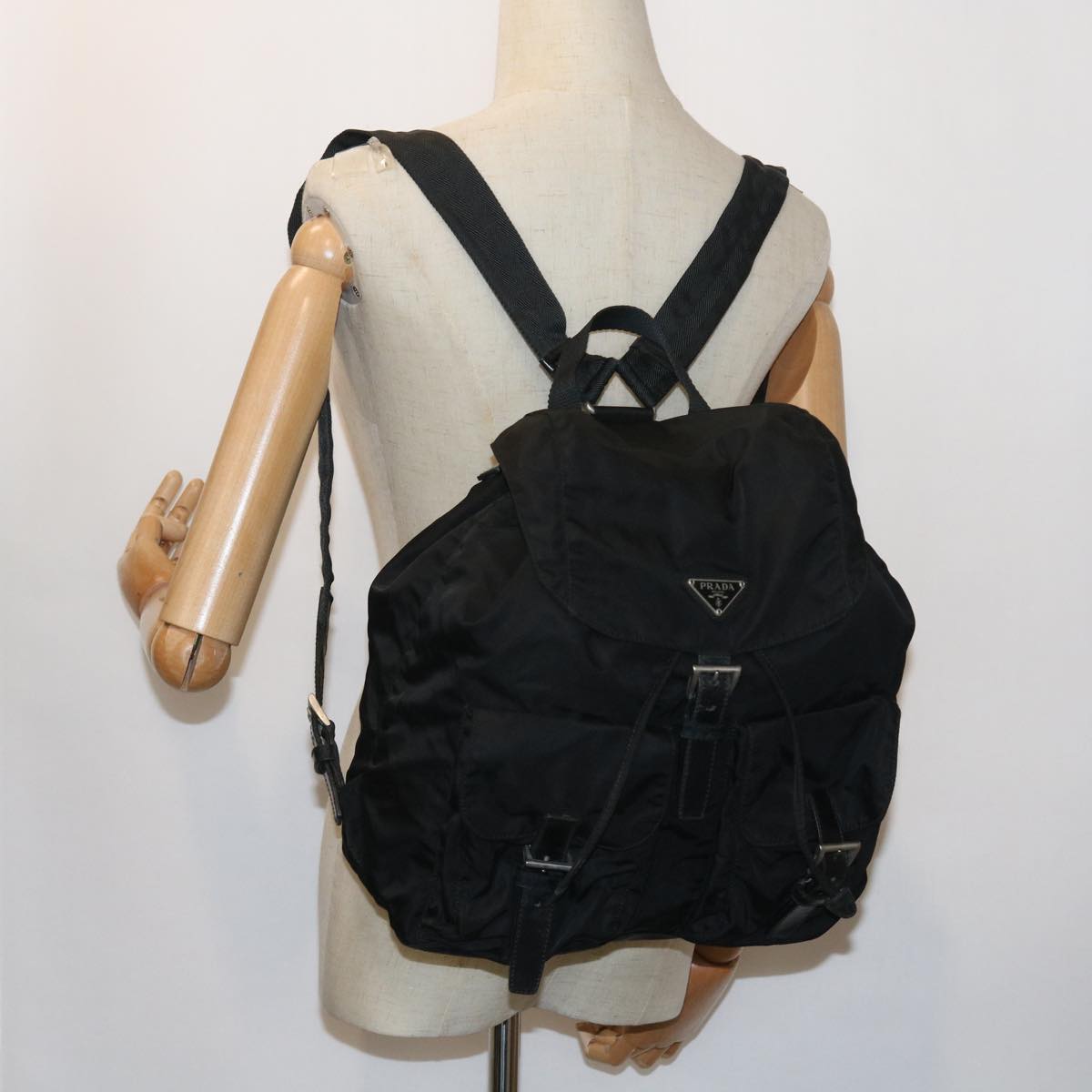 PRADA Backpack Nylon Black Auth 54189