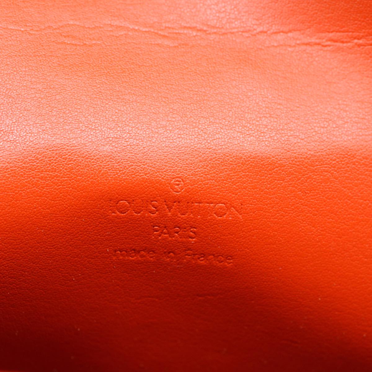 LOUIS VUITTON Monogram Vernis Spring Street Hand Bag Orange M91025 LV Auth 54228