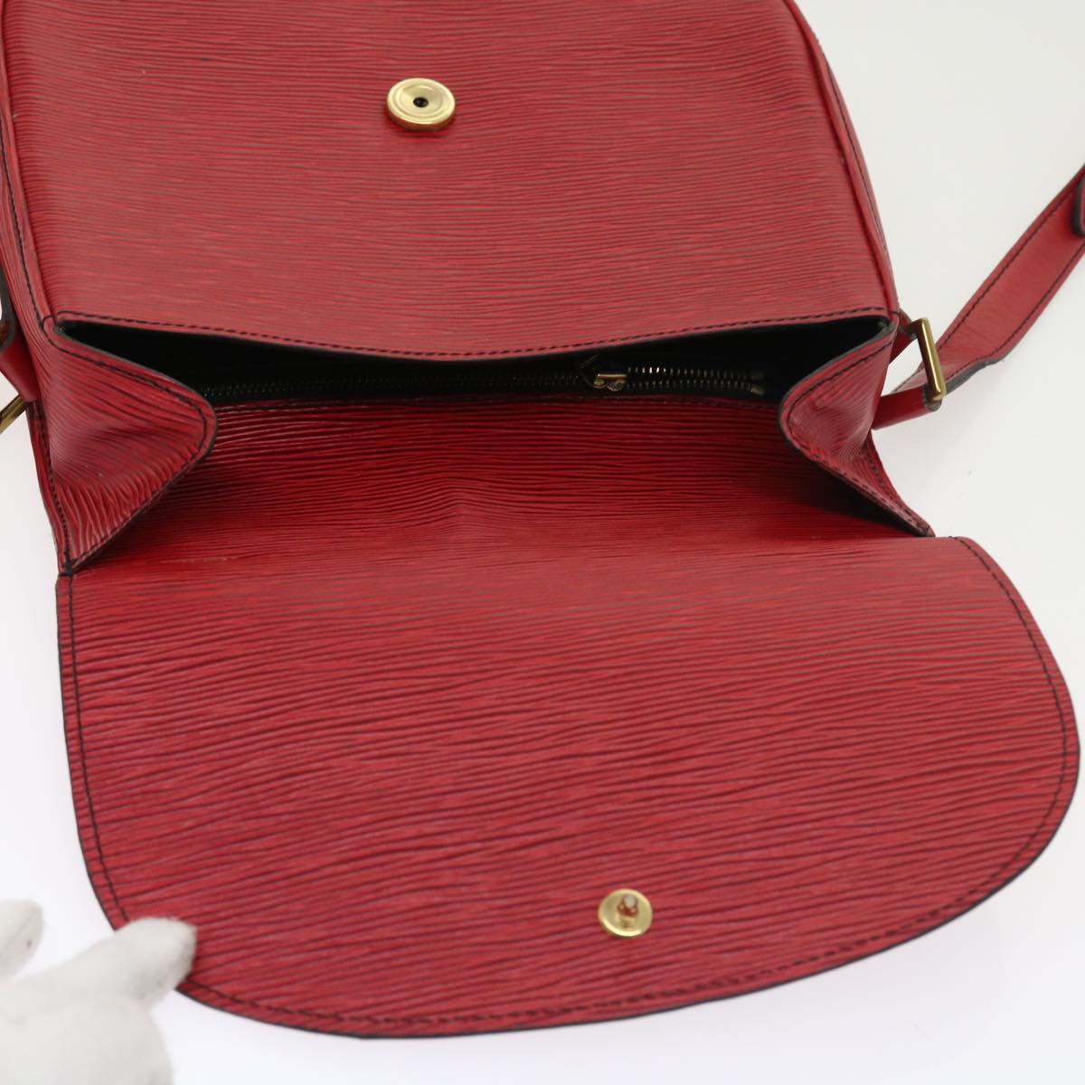 LOUIS VUITTON Epi Saint Cloud GM Shoulder Bag Red M52197 LV Auth 54240