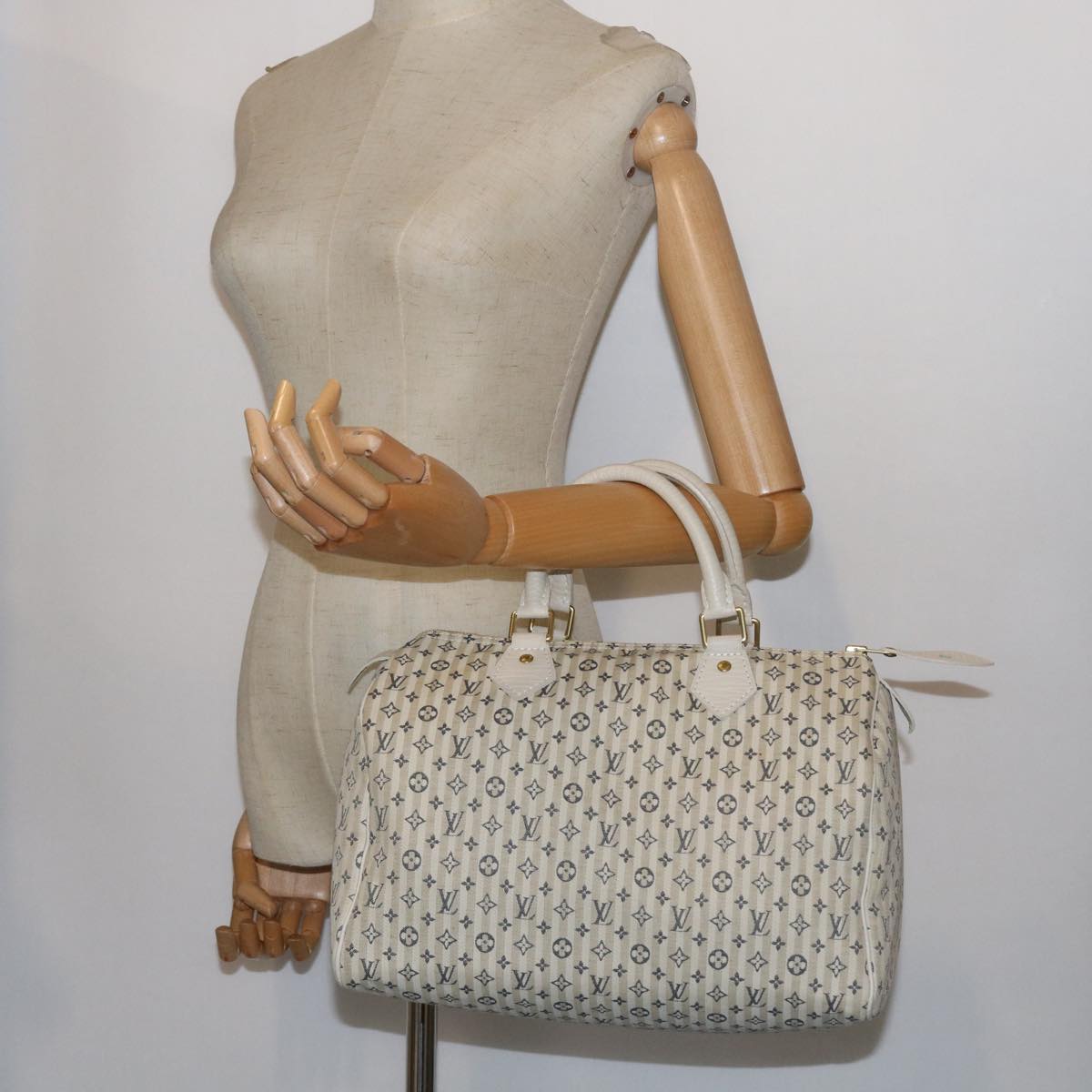 LOUIS VUITTON Monogram Mini Lin Croisette Speedy 30 Hand Bag M95500 Auth 54255A