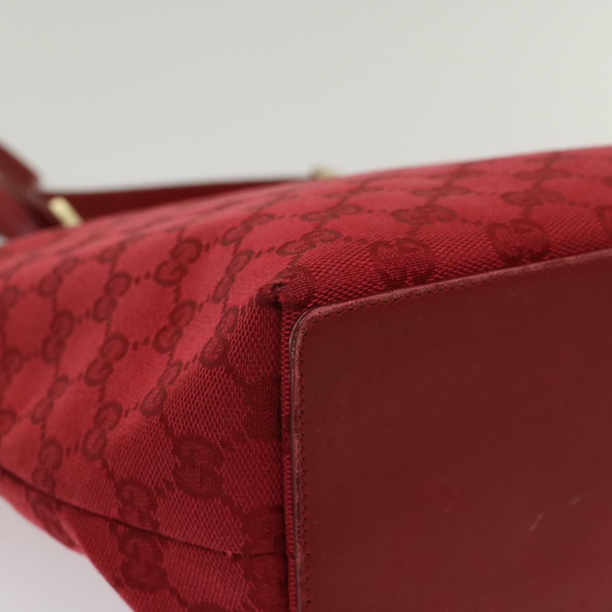 GUCCI GG Canvas Tote Bag Red 002 1098 3444 Auth 54328