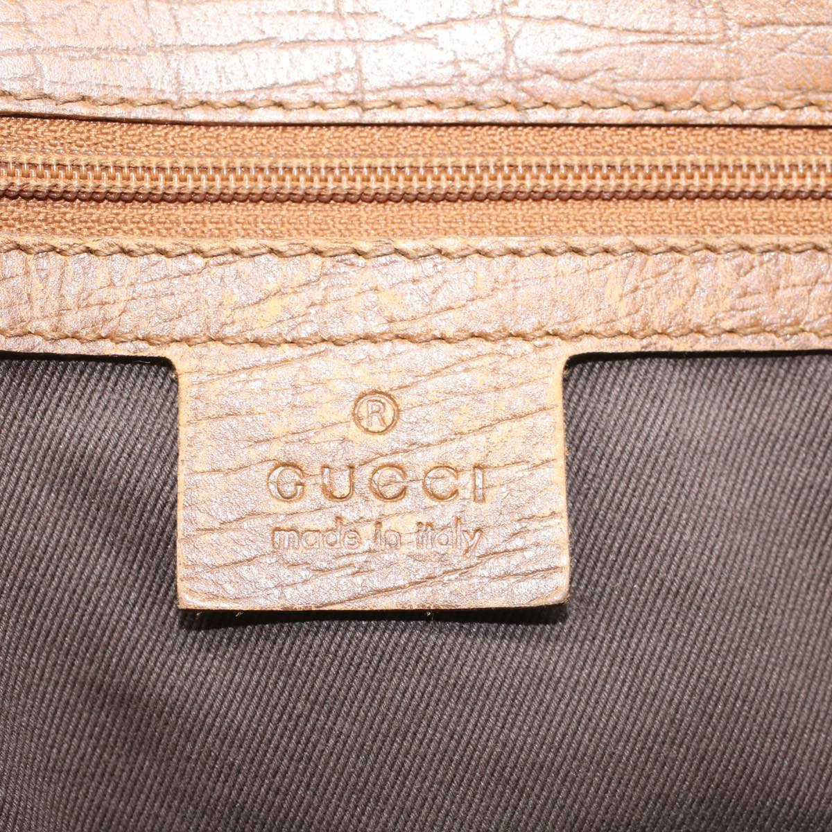 GUCCI GG Canvas Bamboo Hand Bag Leather Beige Brown Auth 54340