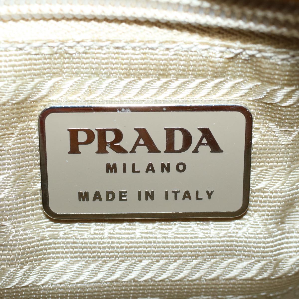 PRADA Shoulder Bag Nylon Beige Auth 54344