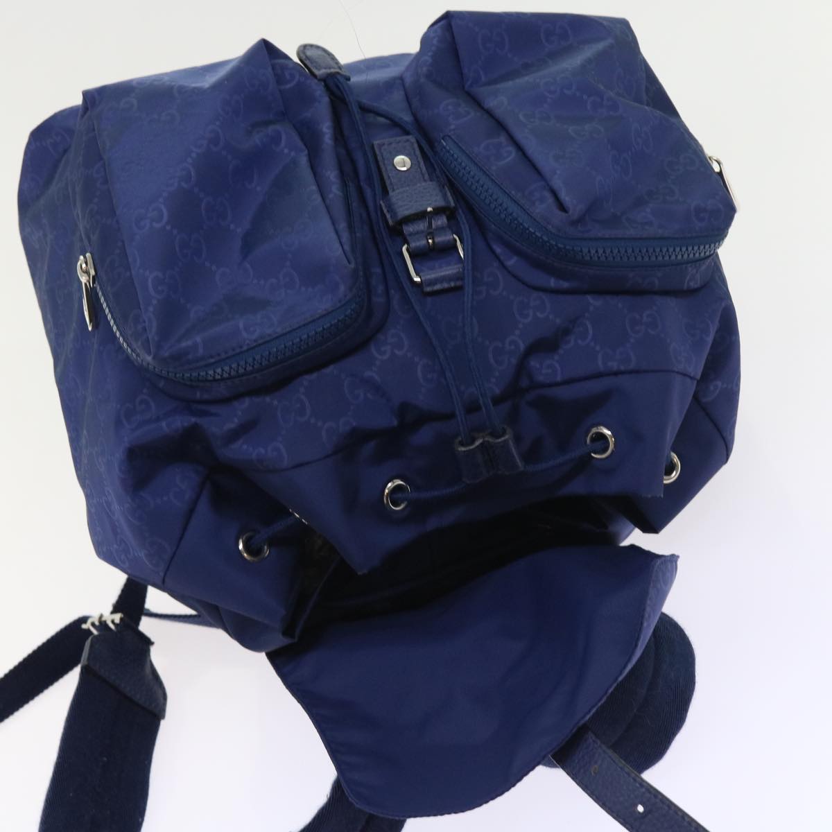 GUCCI Backpack Nylon Blue 406361 Auth 54375