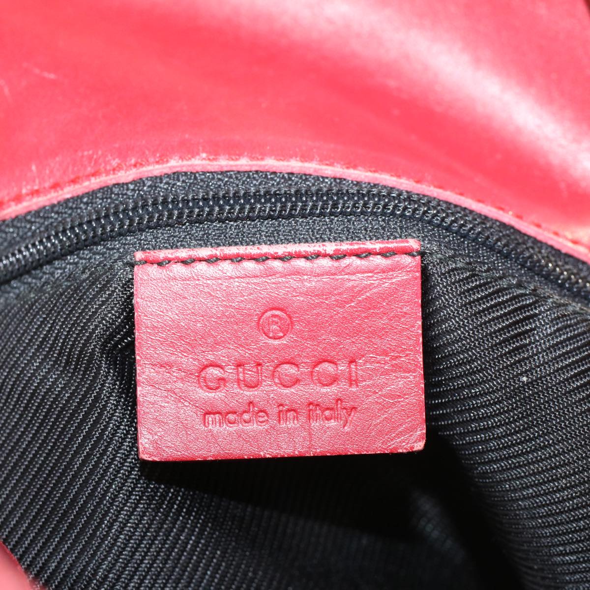 GUCCI GG Canvas Tote Bag Leather Red Auth 54426