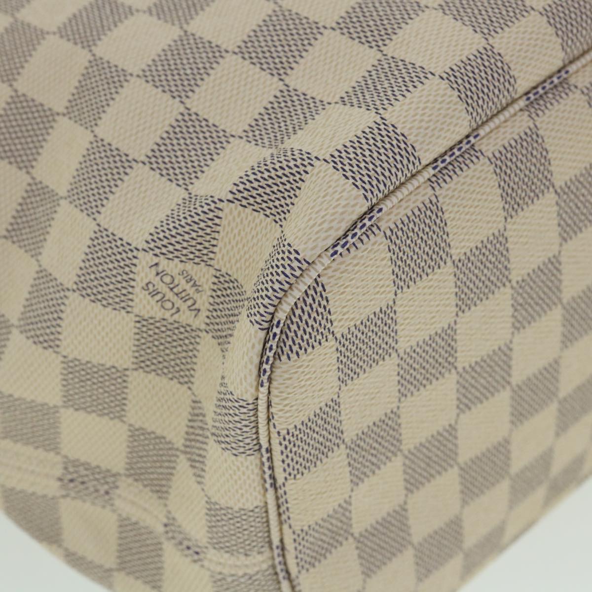 LOUIS VUITTON Damier Azur Neverfull MM Tote Bag N41605 LV Auth 54444A