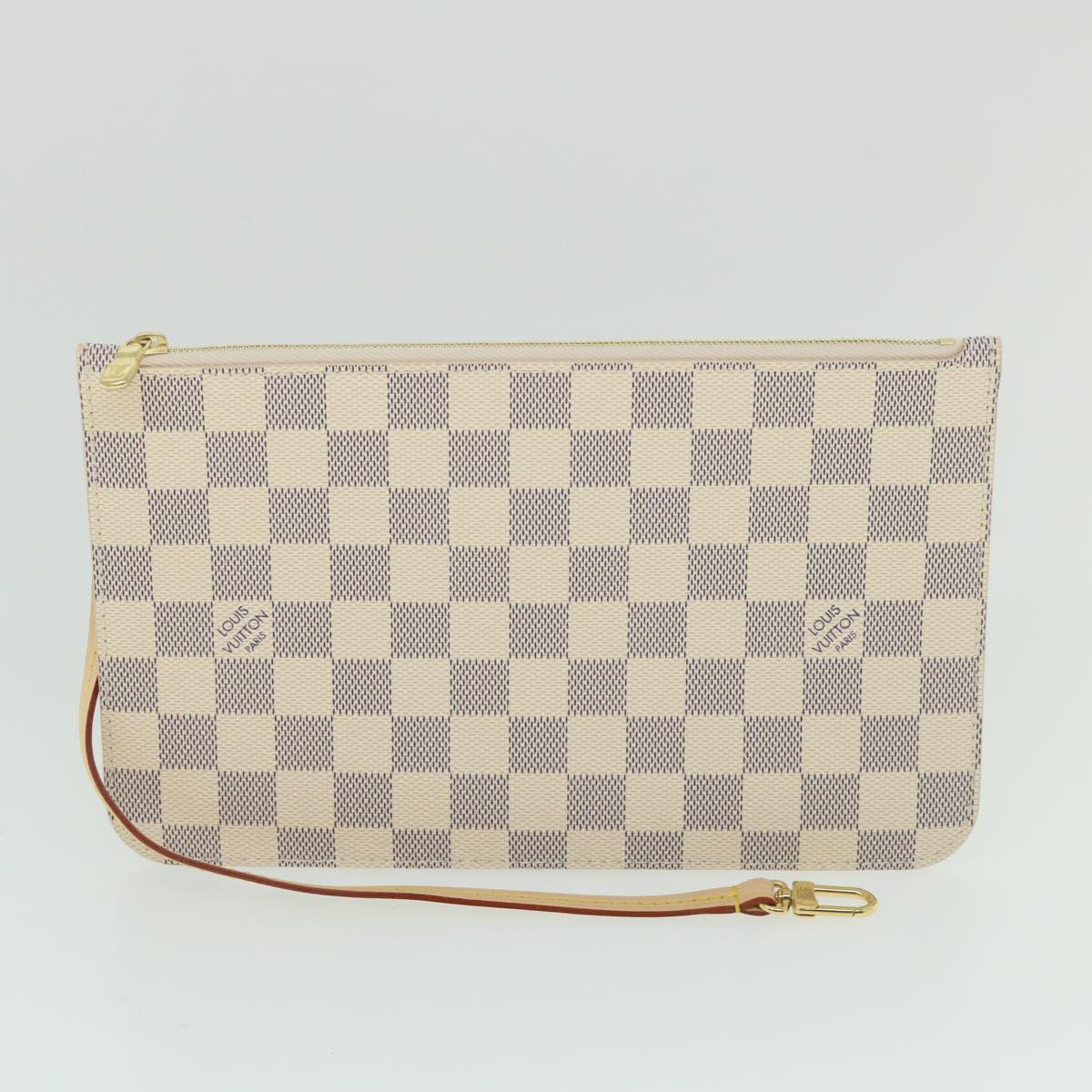 LOUIS VUITTON Damier Azur Neverfull MM Tote Bag N41605 LV Auth 54444A