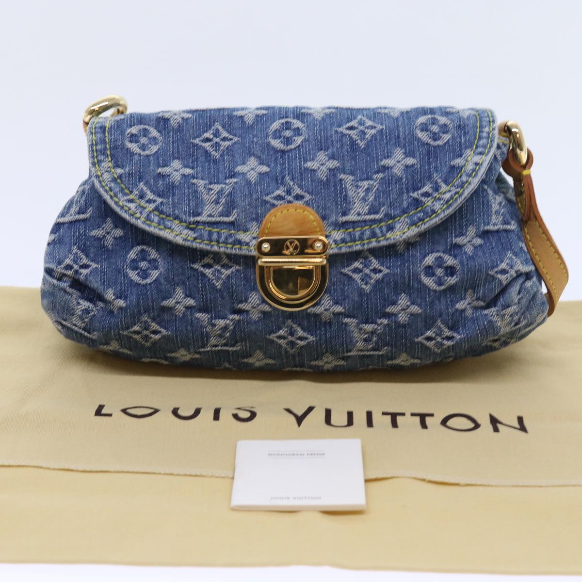 LOUIS VUITTON Monogram Denim Mini Preity Shoulder Bag Blue M95050 Auth 54451A