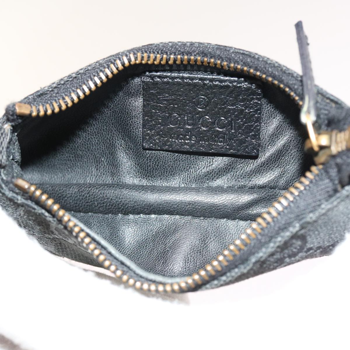 GUCCI GG Canvas Coin Purse Black 120973 1669 Auth 54454