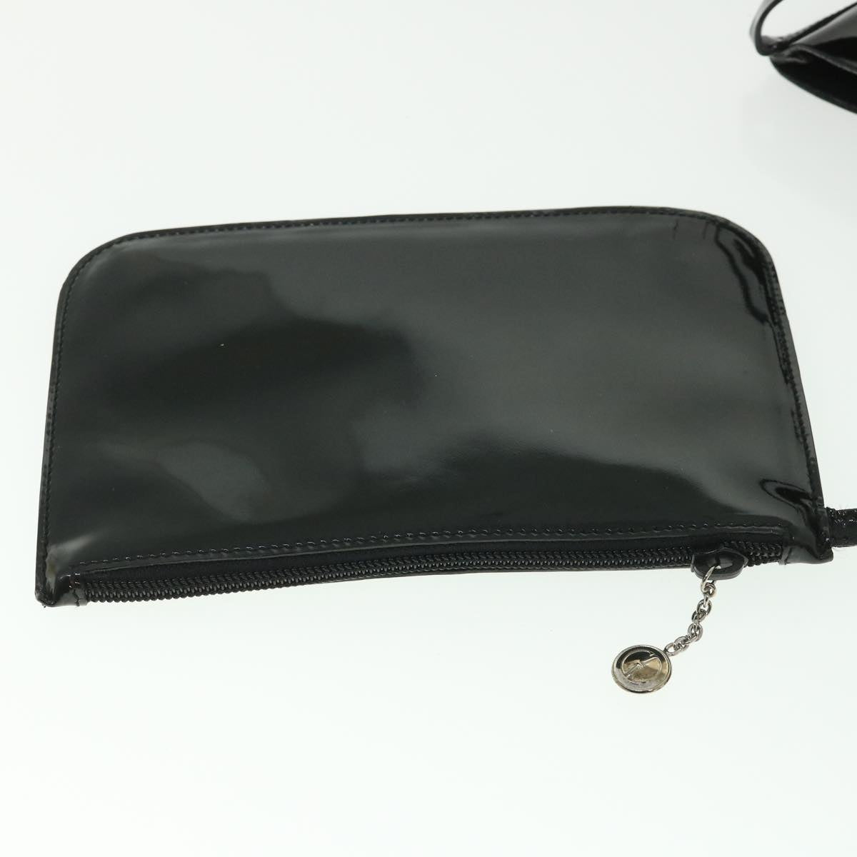 GUCCI Shoulder Bag Patent leather Black Auth 54455