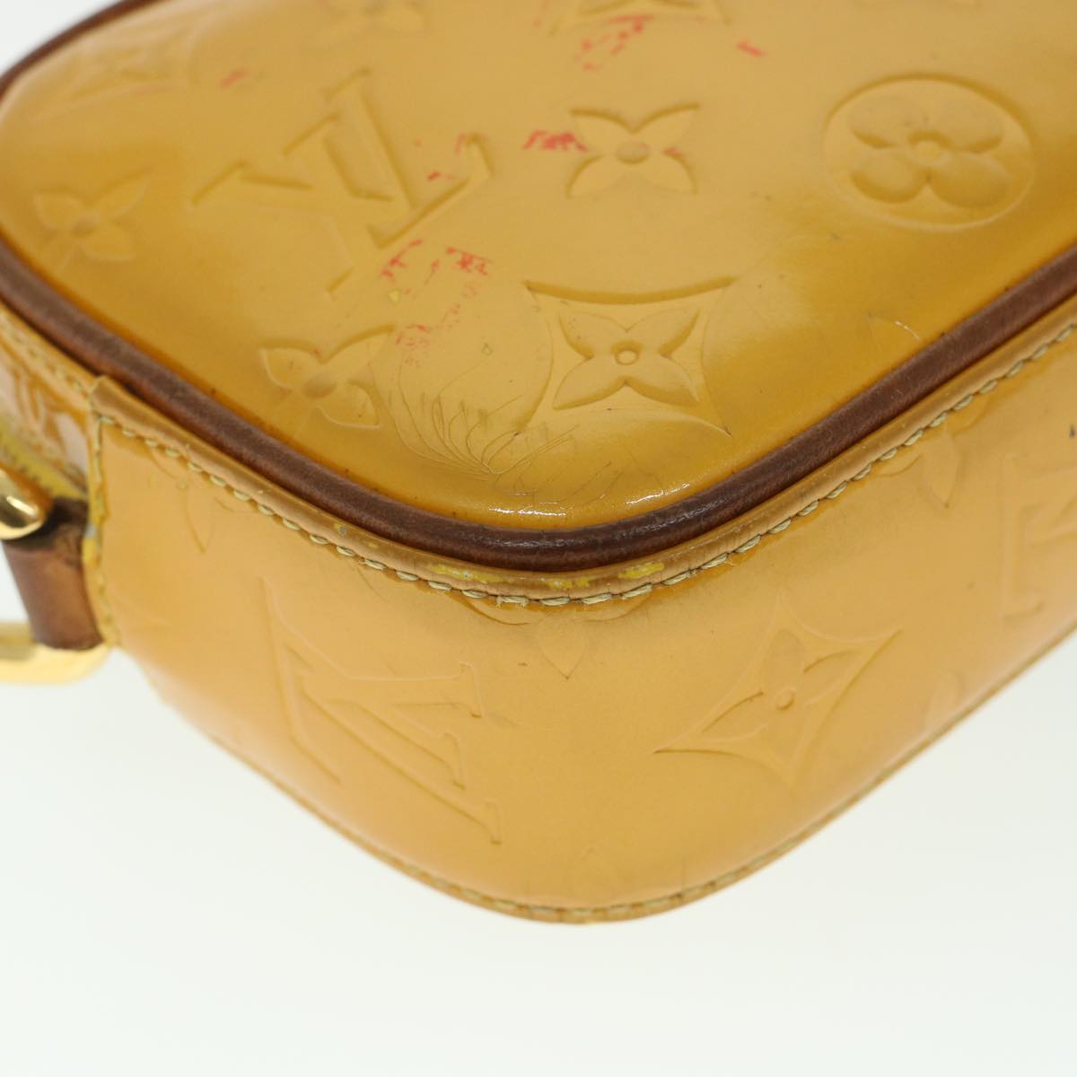 LOUIS VUITTON Monogram Vernis Christy MM Shoulder Bag Jaune M91108 LV Auth 54528