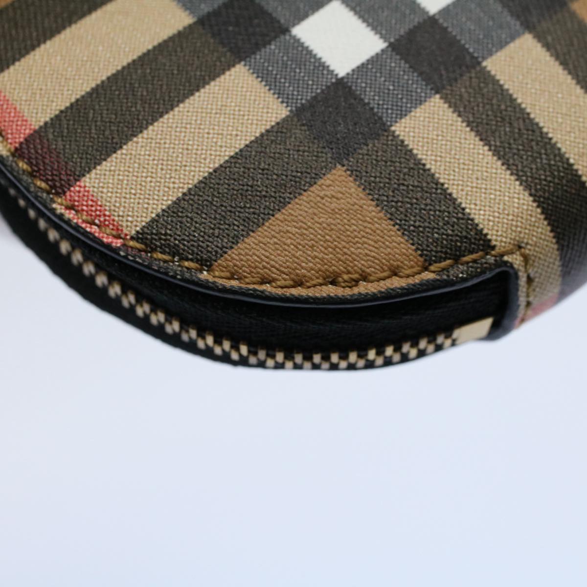 BURBERRY Nova Check Coin Purse PVC Leather Beige Auth 54556