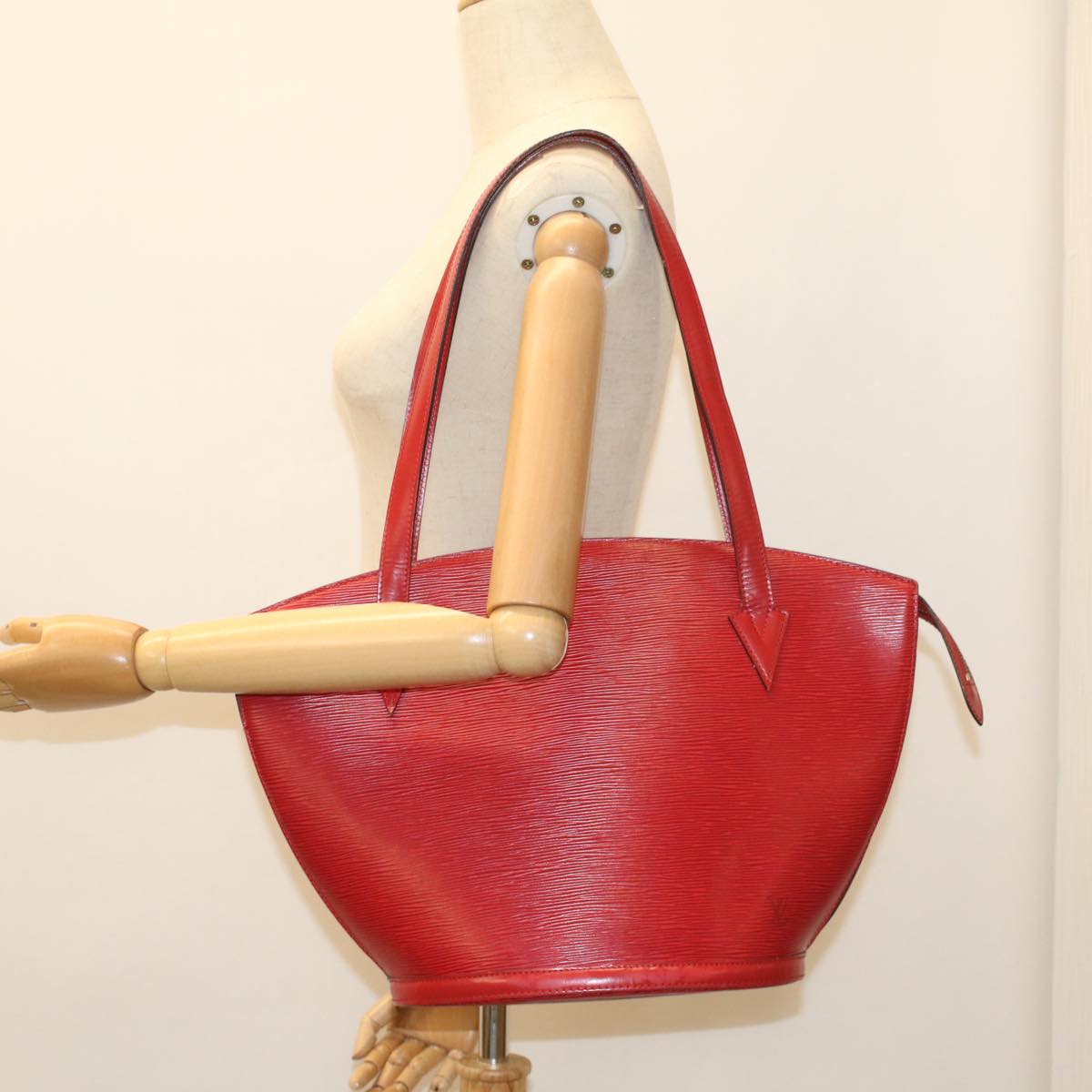 LOUIS VUITTON Epi Saint Jacques Shopping Shoulder Bag Red M52277 LV Auth 54605