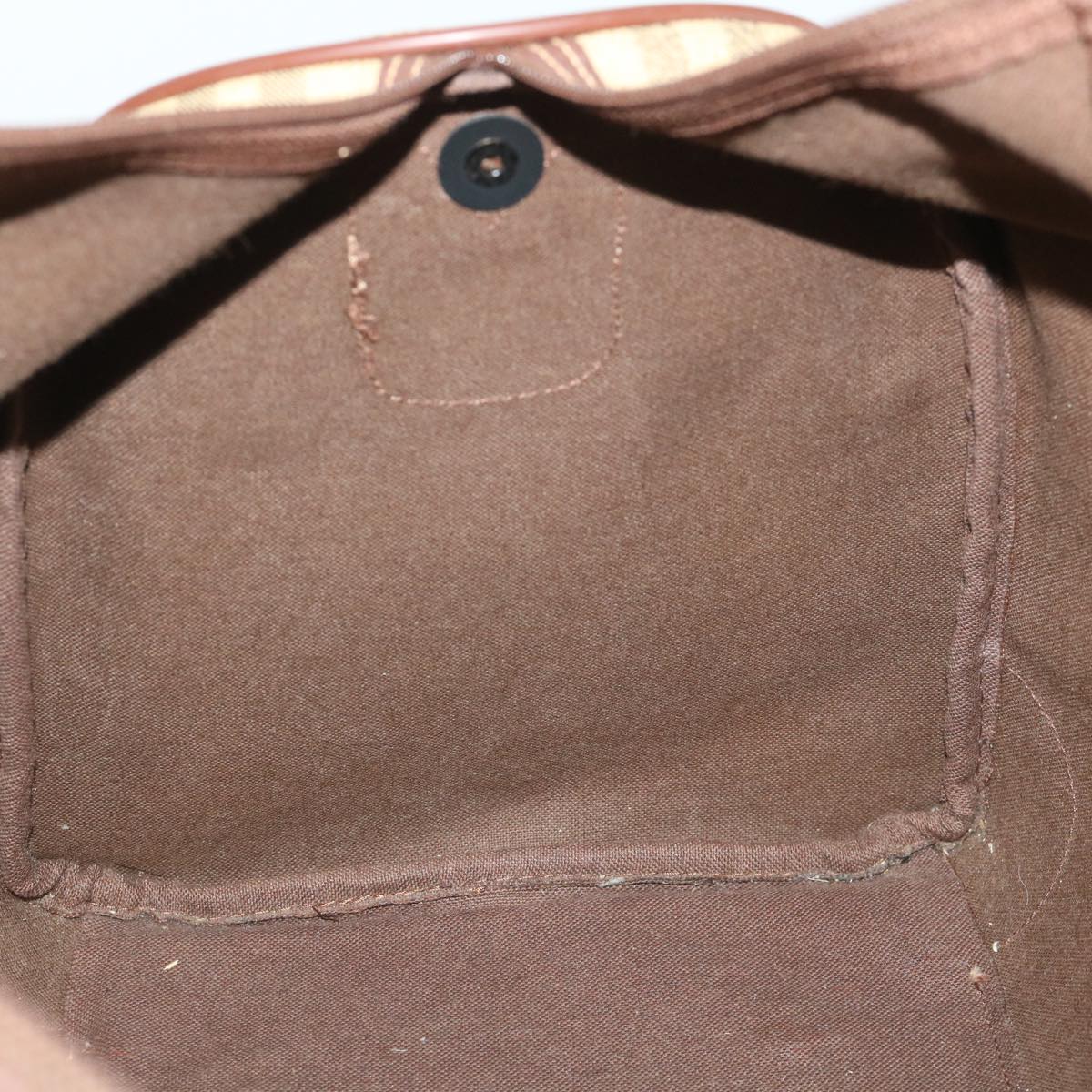 Burberrys Nova Check Boston Bag PVC Leather 2way Beige Auth 54688