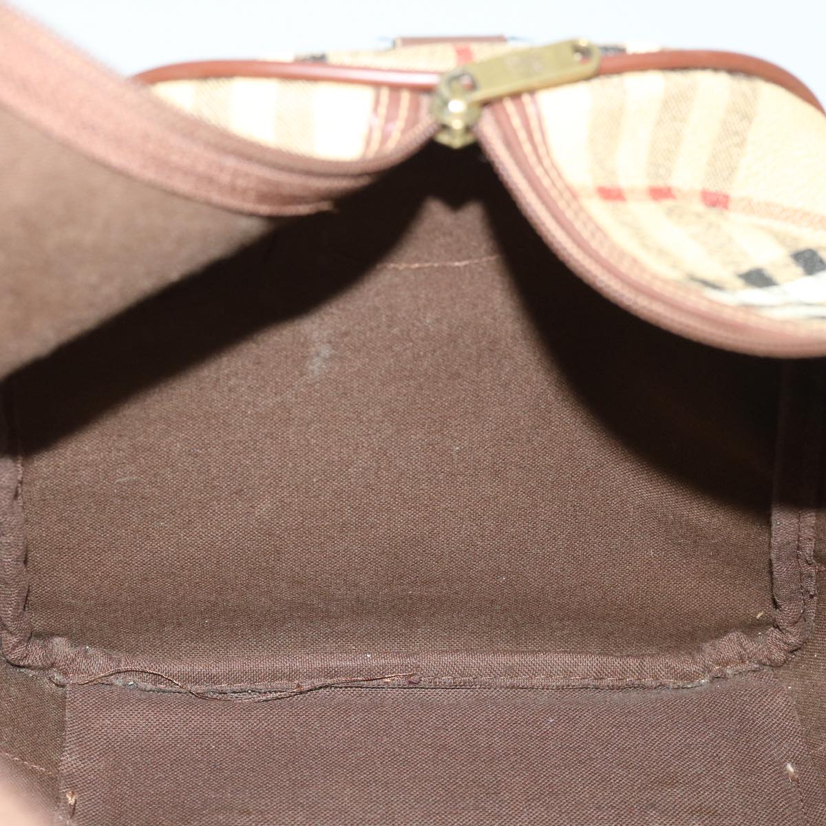 Burberrys Nova Check Boston Bag PVC Leather 2way Beige Auth 54688