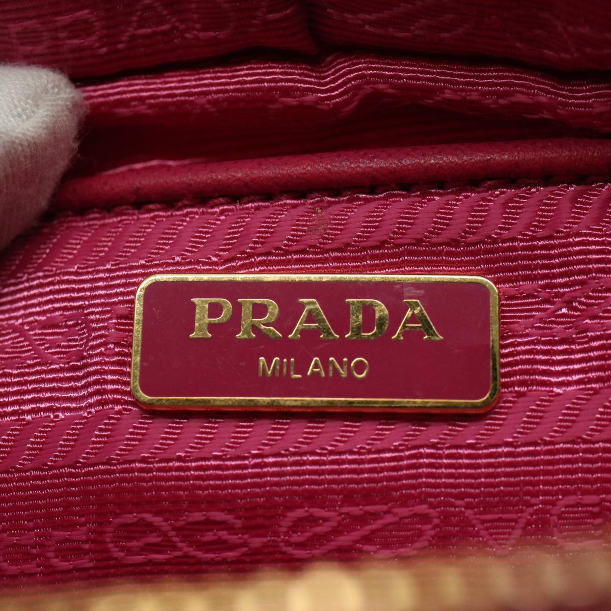 PRADA Shoulder Bag Nylon Pink Auth 54740