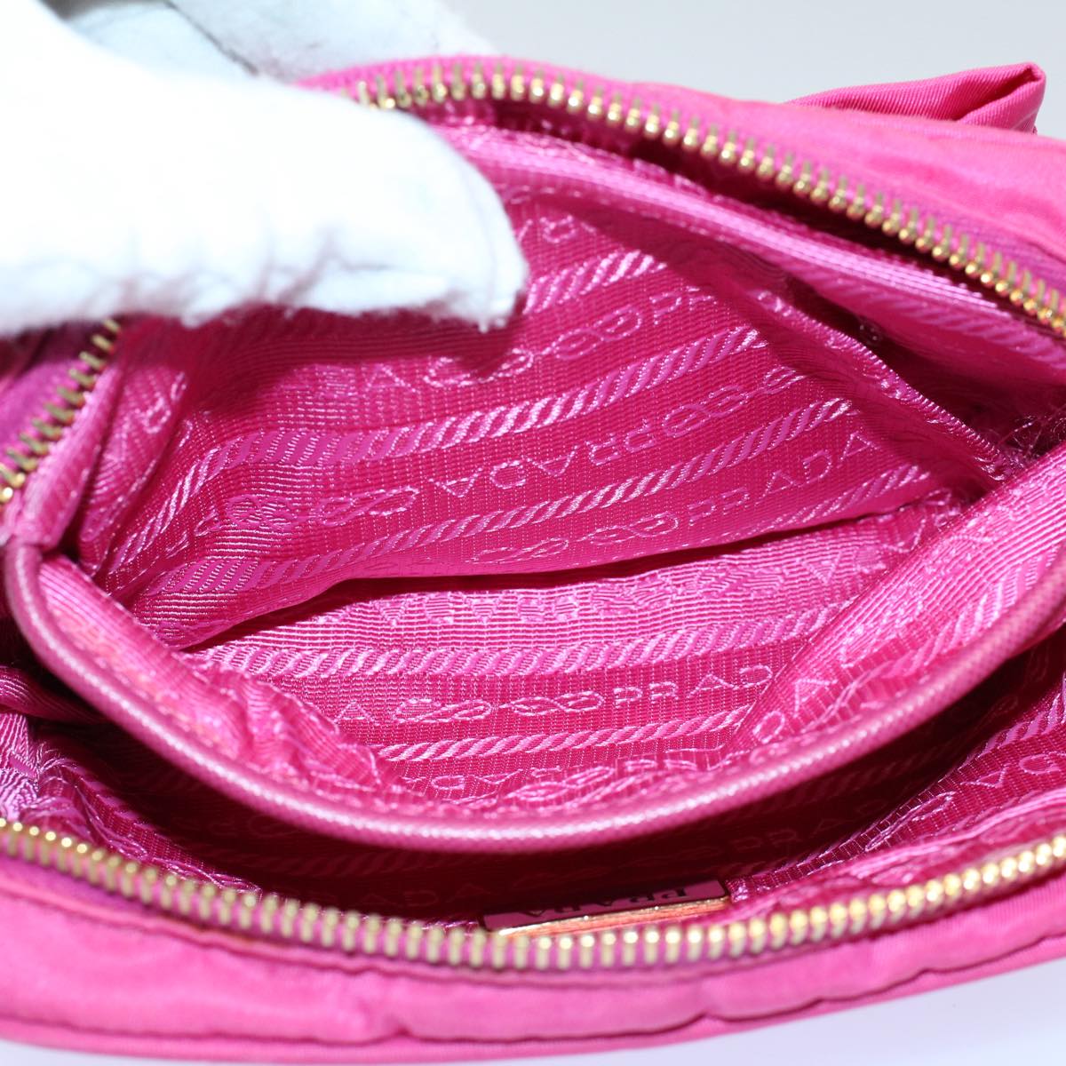 PRADA Shoulder Bag Nylon Pink Auth 54740