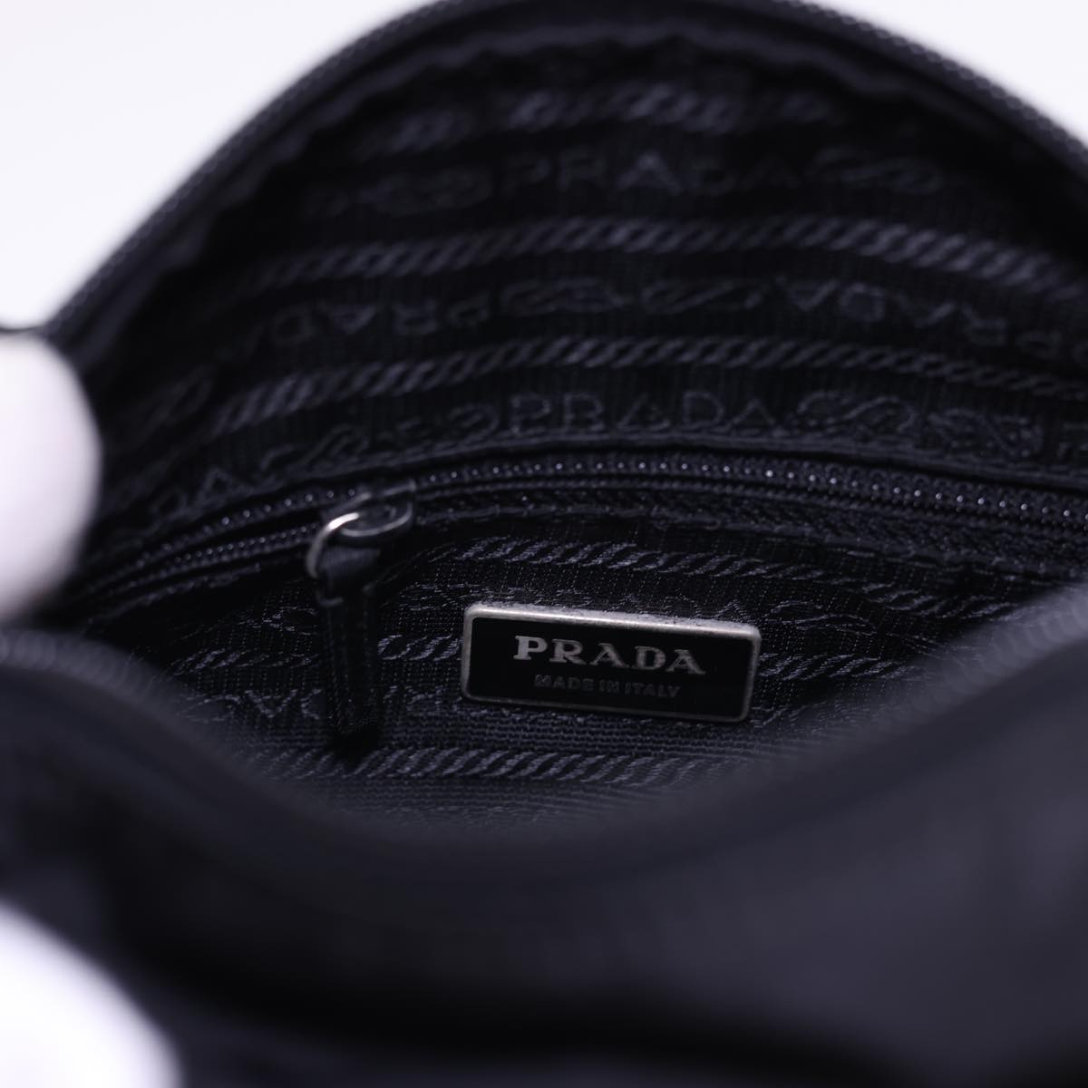 PRADA Shoulder Bag Nylon Black Auth 54764