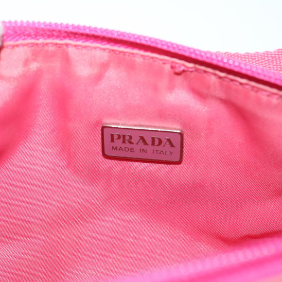 PRADA Accessory Pouch Nylon Pink Auth 54784