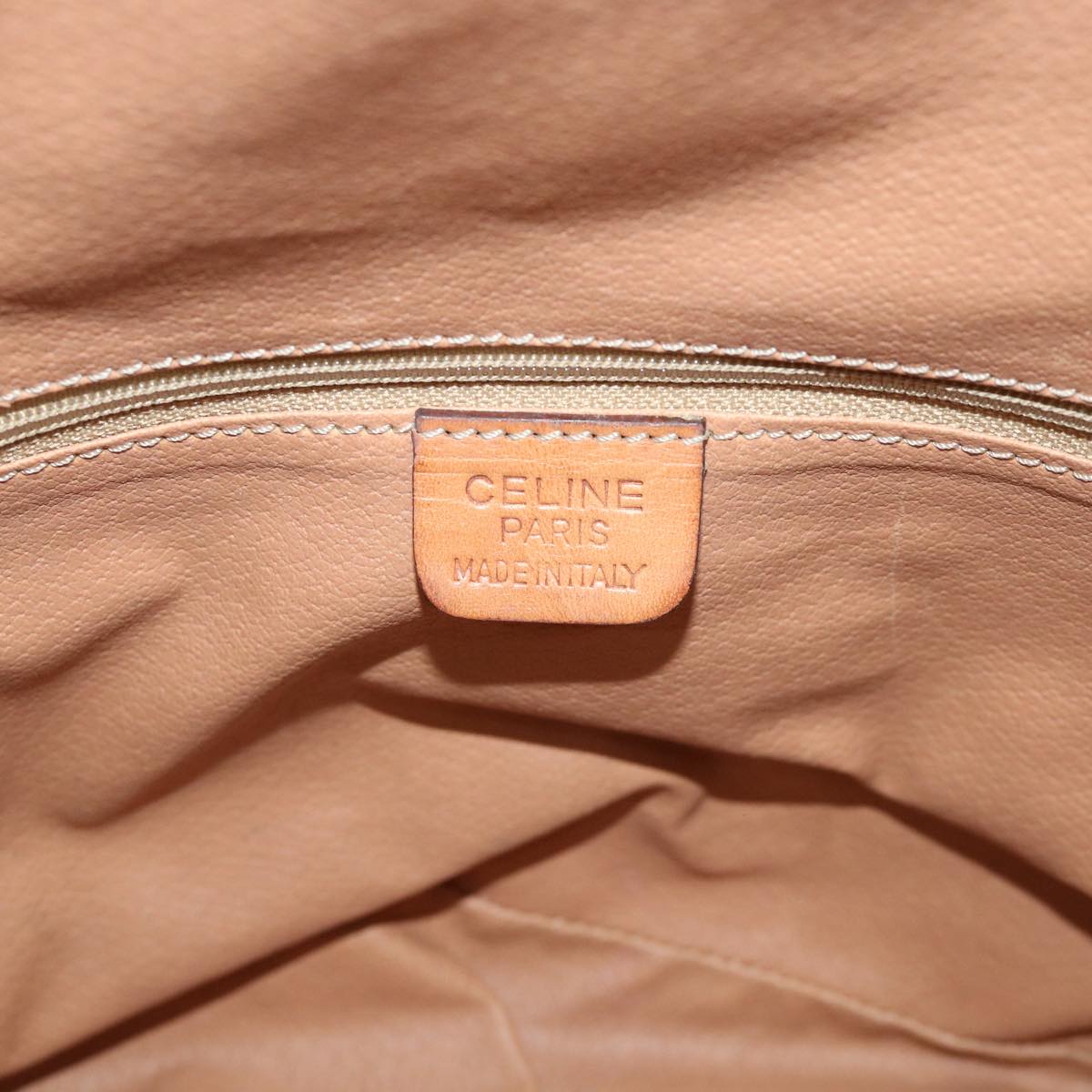 CELINE Macadam Canvas Shoulder Bag PVC Leather Brown Auth 54786