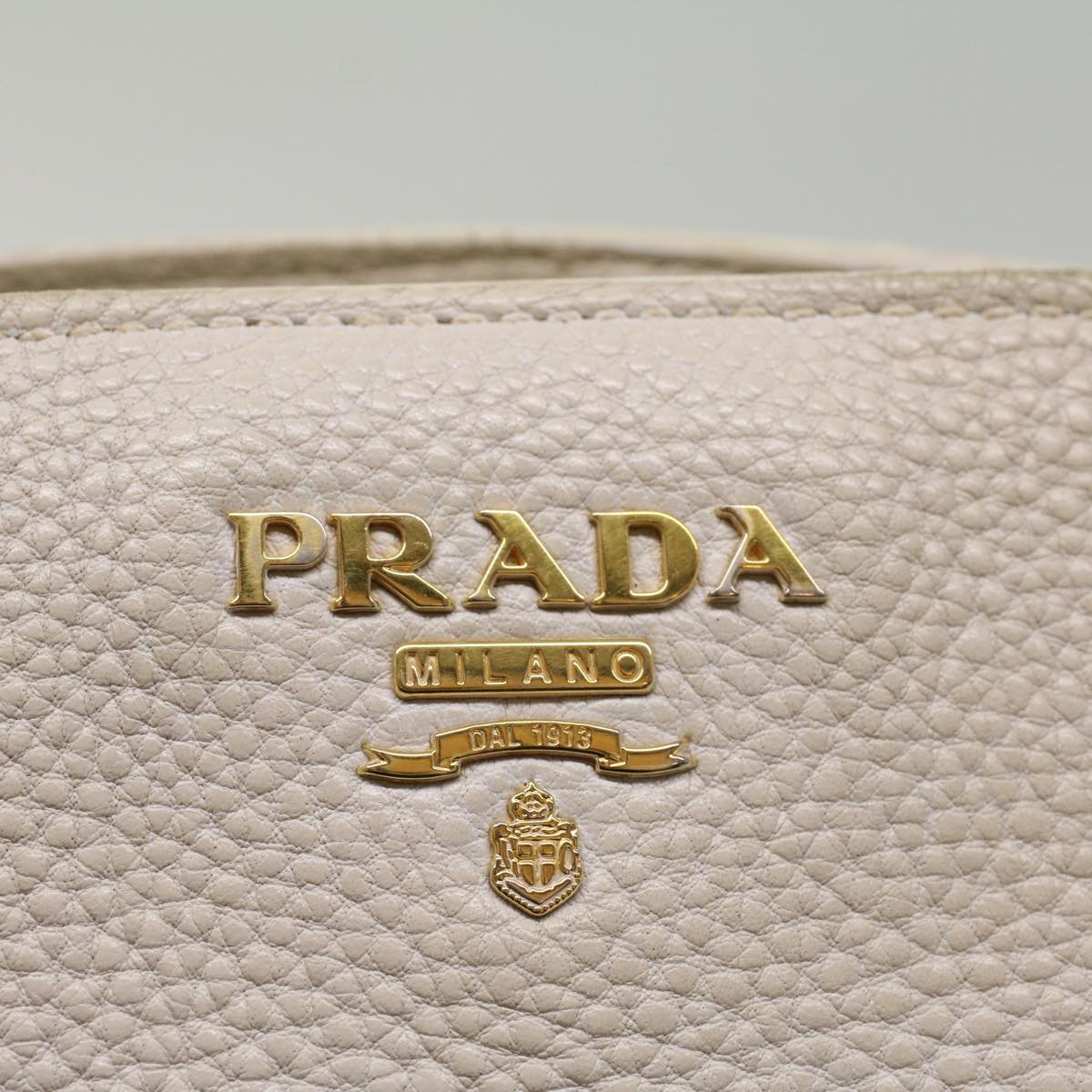 PRADA Shoulder Bag Leather White Auth 54820