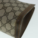 GUCCI GG Canvas Web Sherry Line Clutch Bag PVC Leather Beige Green Auth 54839-15
