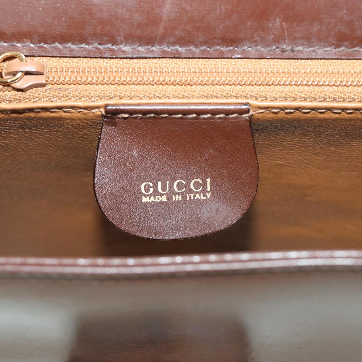 GUCCI Bamboo Shoulder Bag Leather Brown Auth 54841