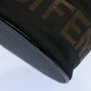 FENDI Vanity Cosmetic Pouch Canvas Black Auth 54858-8
