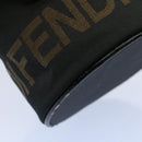 FENDI Vanity Cosmetic Pouch Canvas Black Auth 54858-15